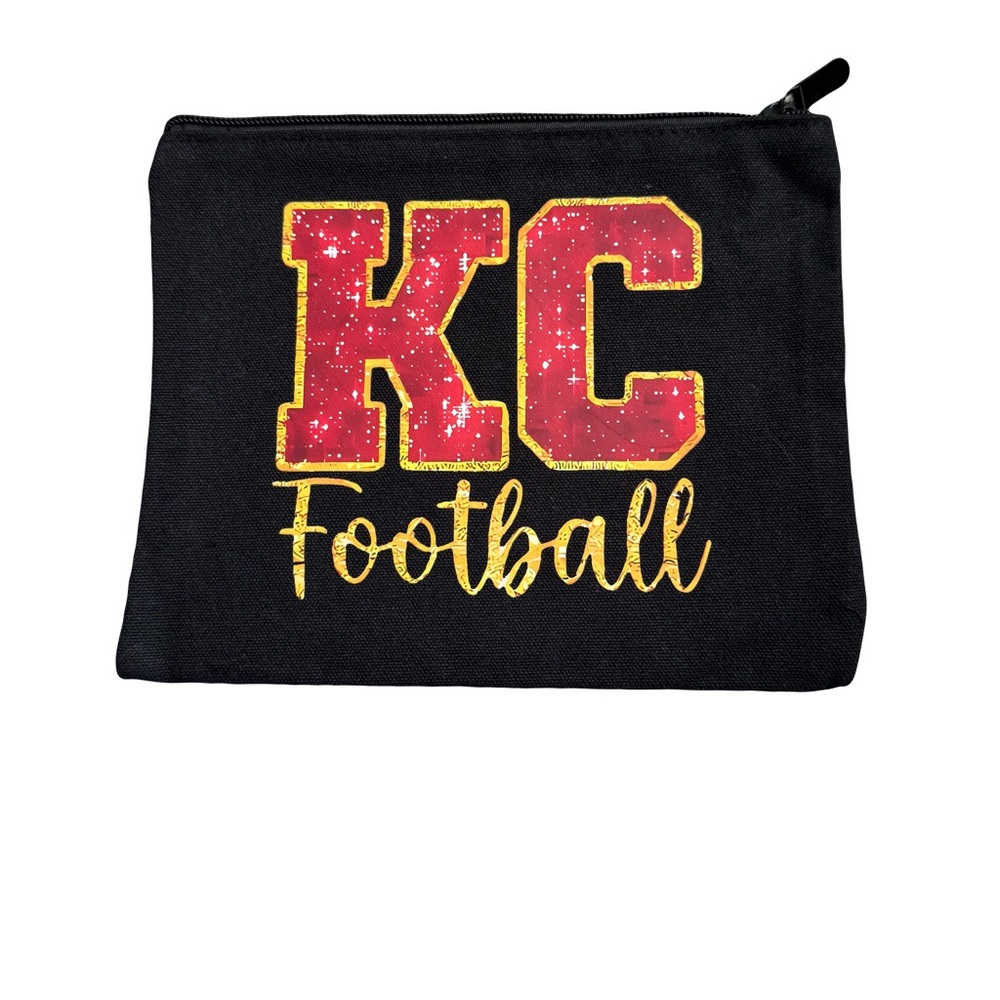 NEW KC Football Black Pouch